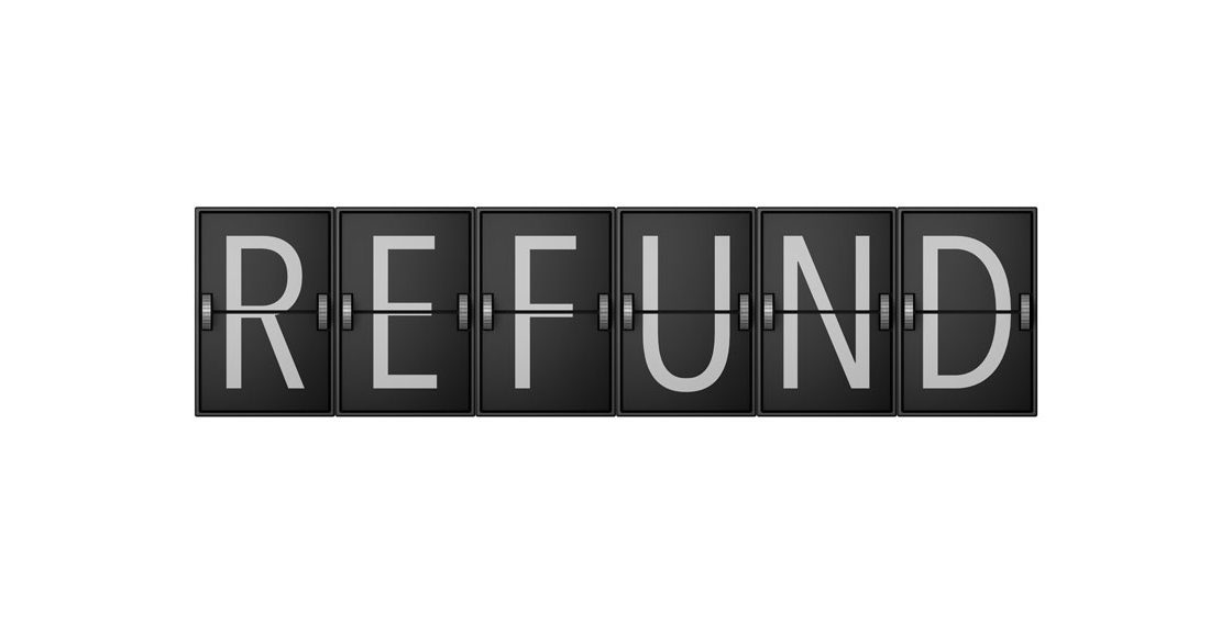 a picture of refund logo