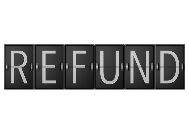 a picture of refund logo
