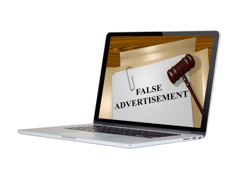 A Customer found False Advertising online