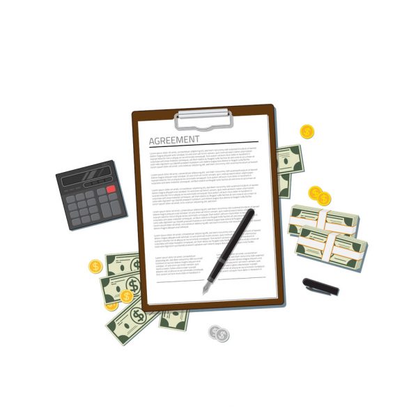 a picture of a rental agreement paperwork