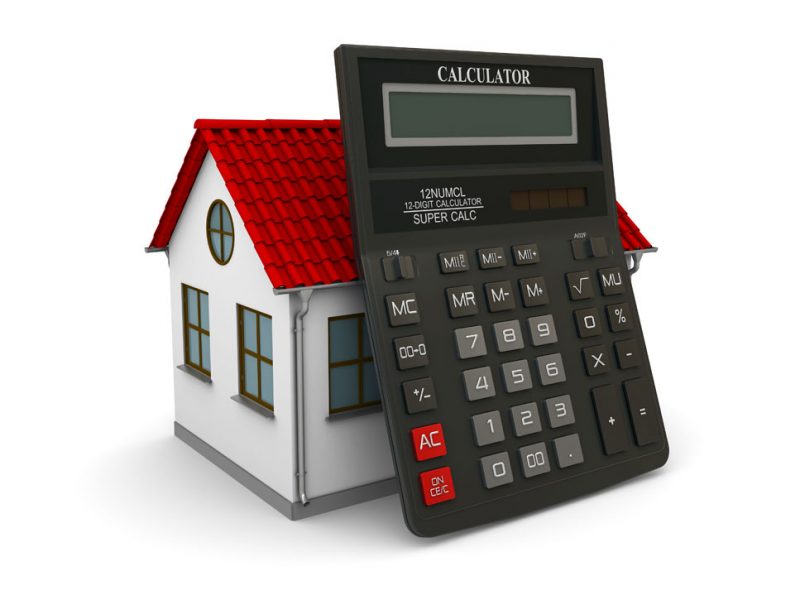 a picture of a house and a calculator