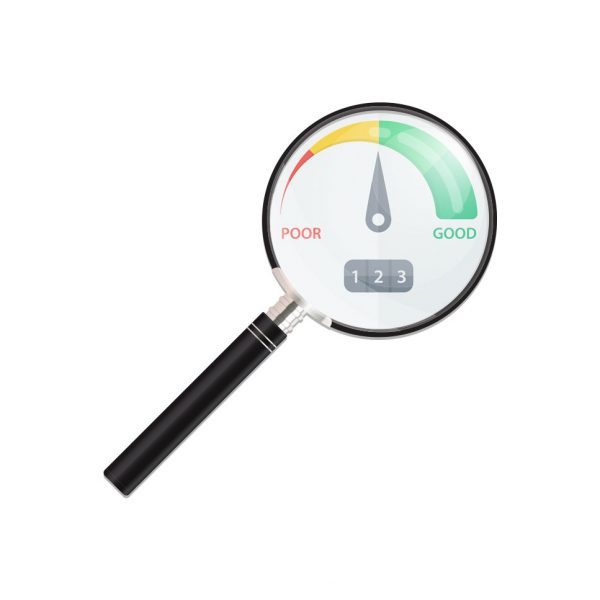 a picture of magnifying glass checking a credit score