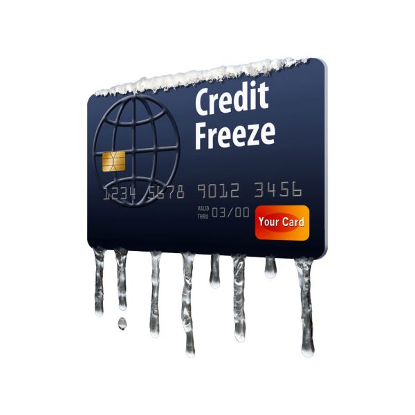 a picture of a credit card being frozen