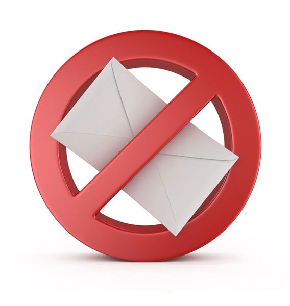 a picture indicating the stop of mail spam