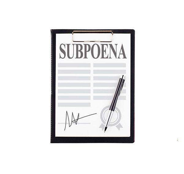 a picture of a signed subpoena