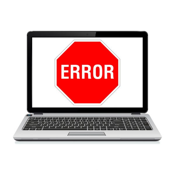a picture of an computer with a court house error