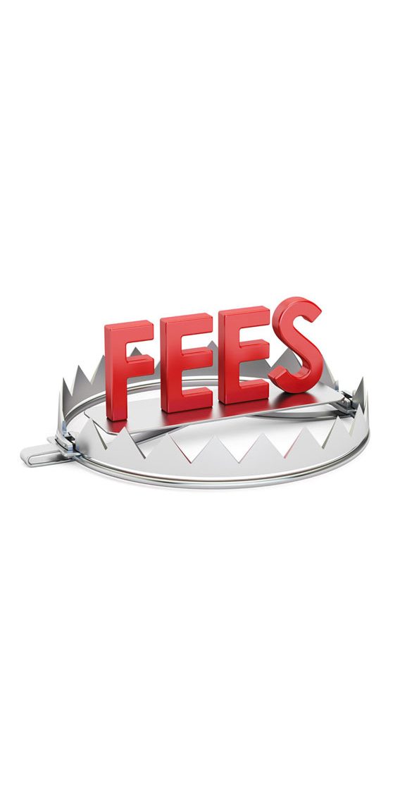 a picture of small claims court fees inside a bear trap