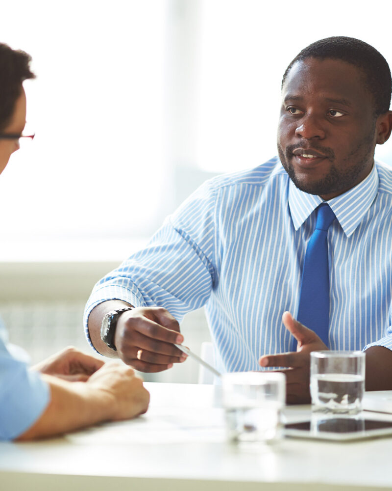 Two people mediating.