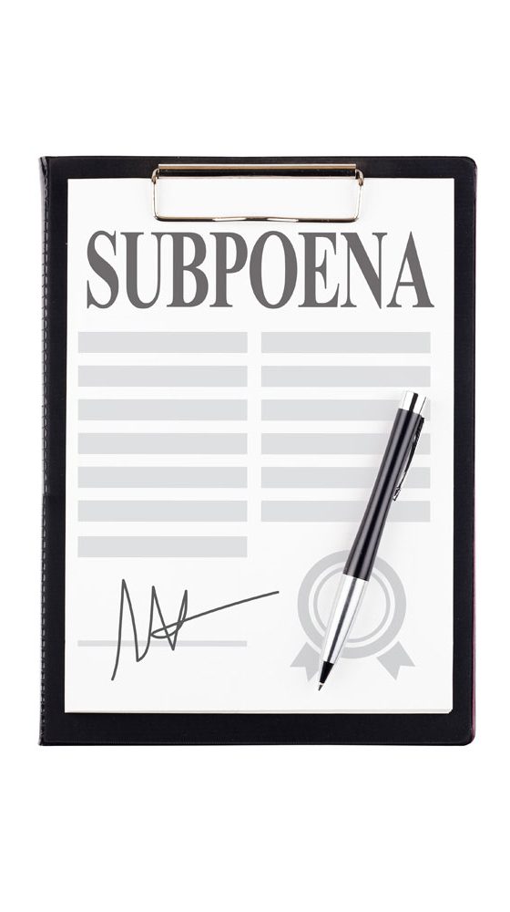 a picture of a signed subpoena