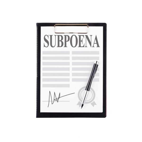 a picture of a signed subpoena