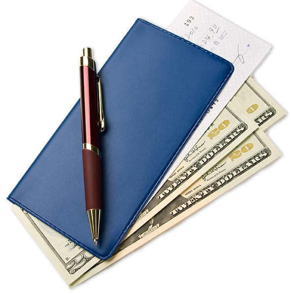Checkbook and money from Checking account