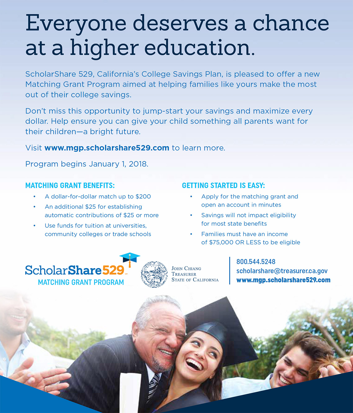 California ScholarShare 529 launches to help families save for college