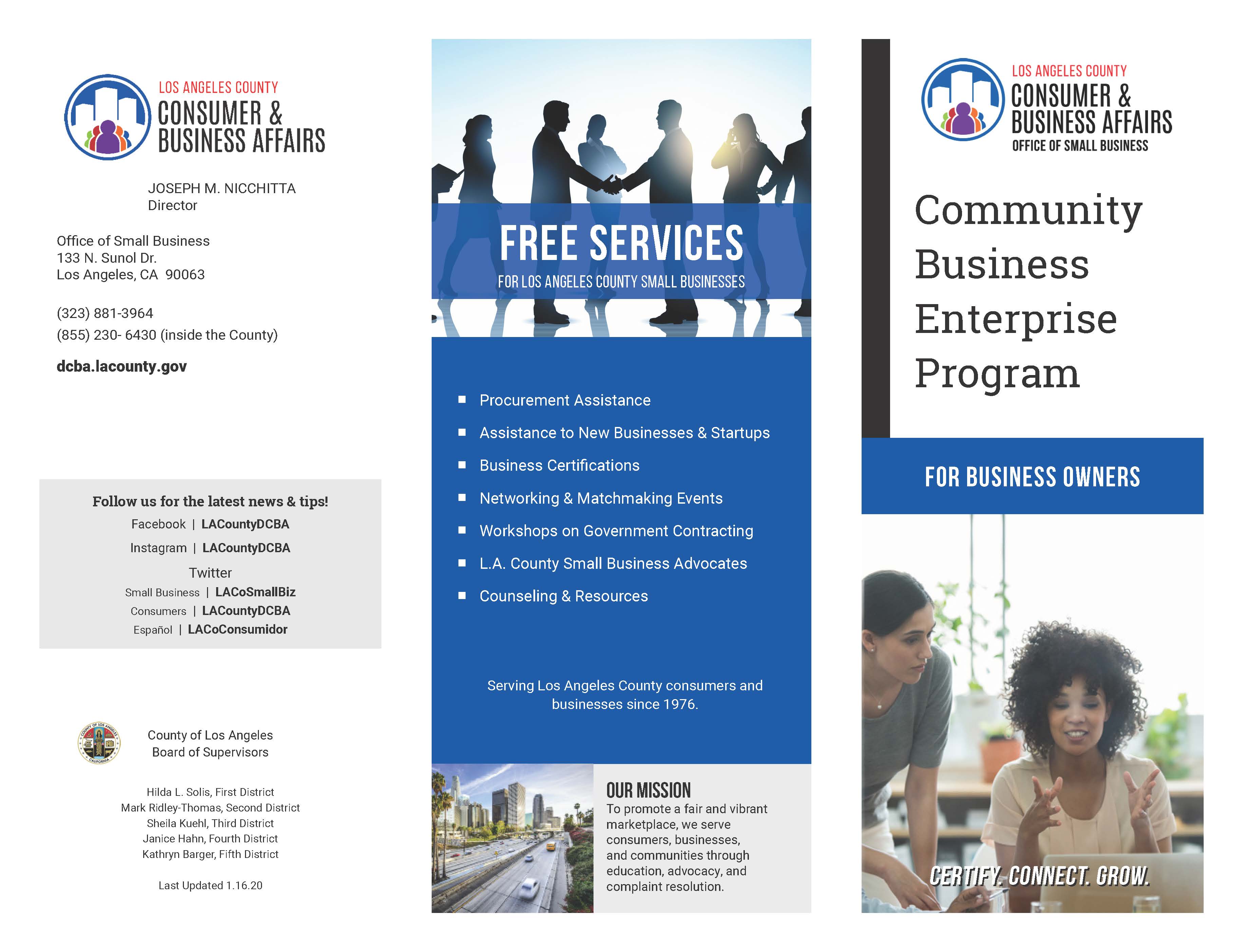 Small Business Community Business Enterprise Brochure