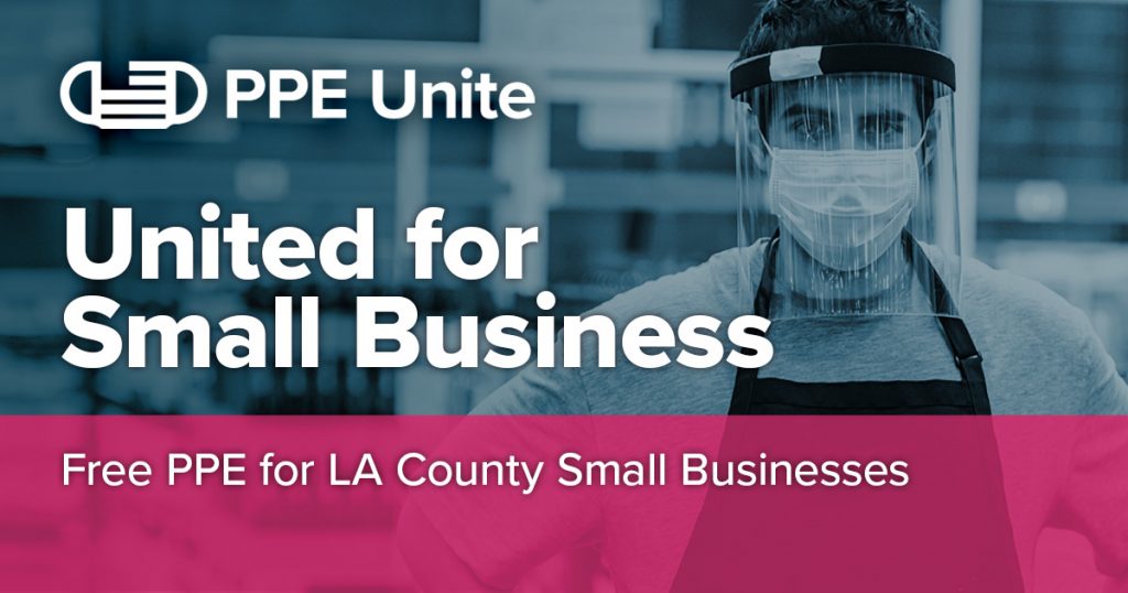 PPE Unite logo: Free PPE for LA County Small Businesses
