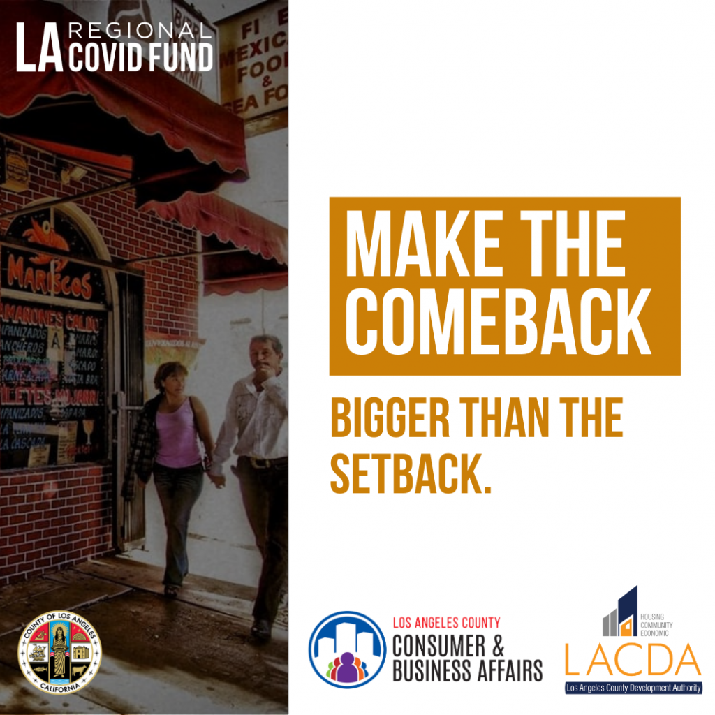 Make the comeback bigger than the setback. LA Regional Covid Fund