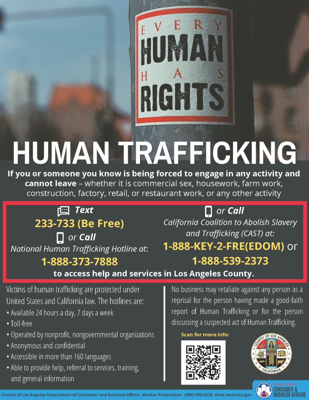 Thumbnail image of LA County required posting for Human Trafficking