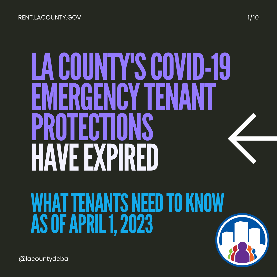 L.A. County's COVID-19 emergency tenant protections have expired. What tenants need to know as of April 1, 2023.