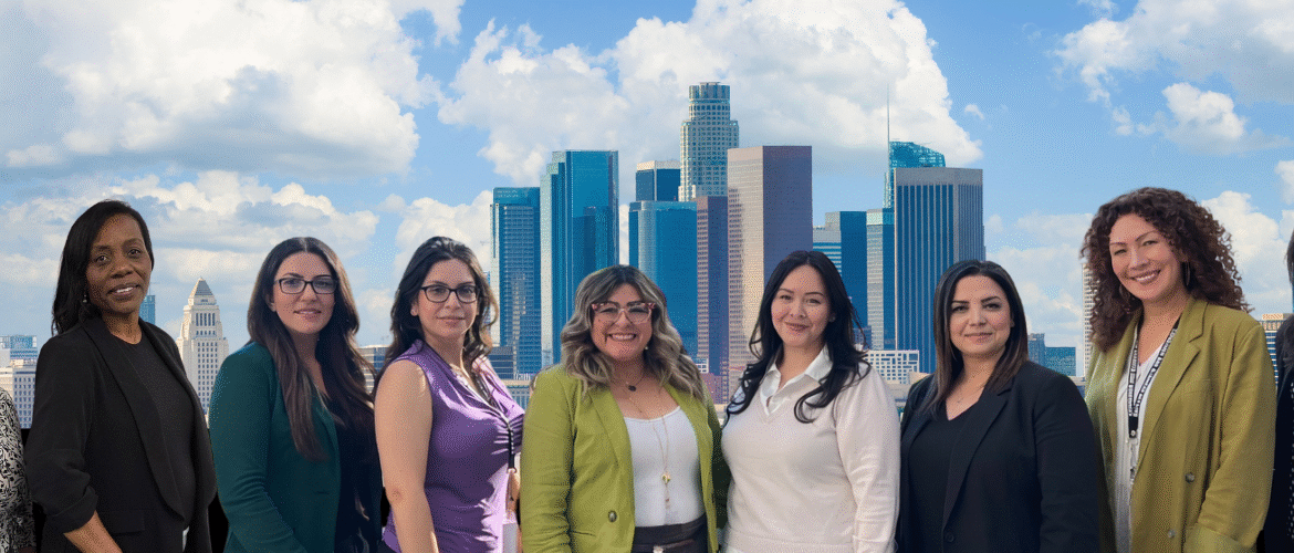 DCBA women leaders in front of Downtown LA skyline