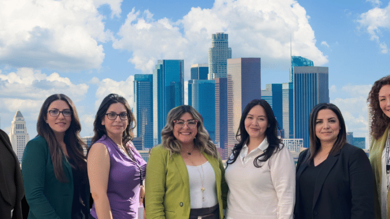 DCBA women leaders in front of Downtown LA skyline