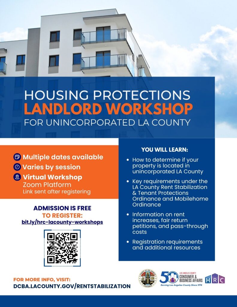 Housing Protections Landlord Workshop Flyer