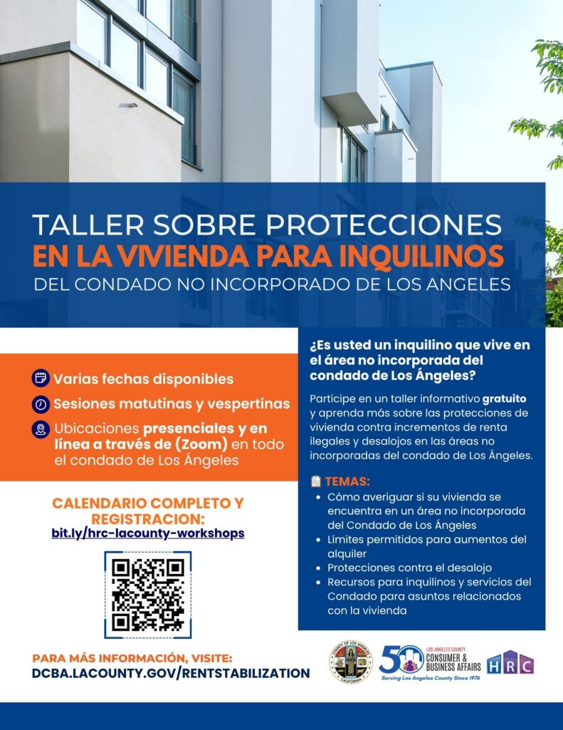 Housing Protections Tenant Workshop Flyer