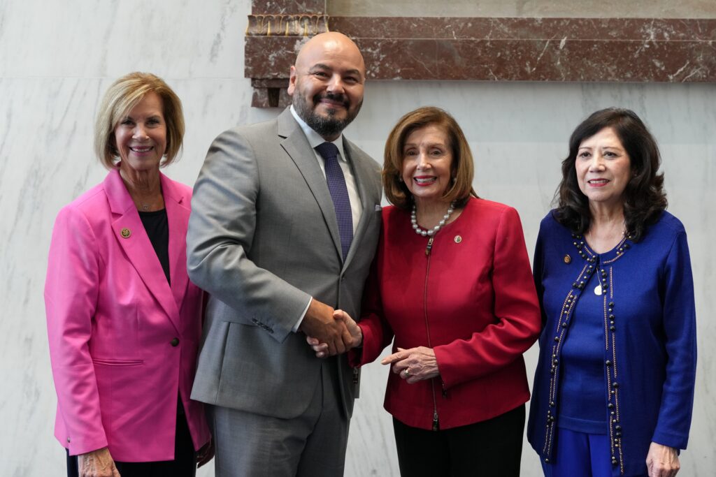 Pictured R-L: LA County Supervisor, 4th District Janice Hahn, DCBA Director Rafael Carbajal, Speaker Emerita of the House Nancy Pelosi, LA County Supervisor, 1st District Hilda Solis