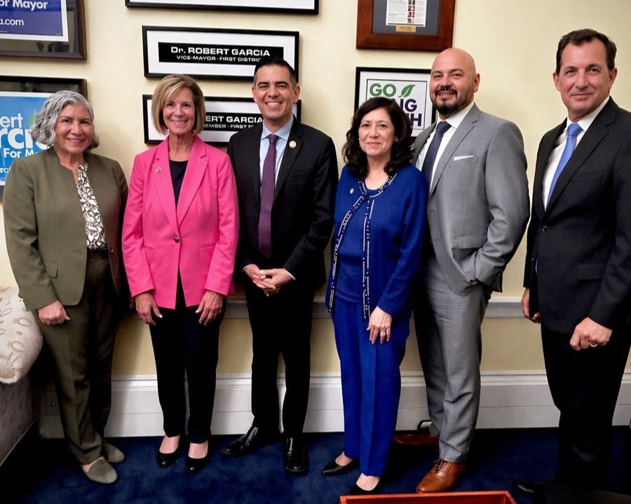 Pictured (from left): DPSS Director Dr. Jackie Contreras; LA County Supervisor, 4th District Janice Hahn; Public Works Director Mark Pestrella; LA County Supervisor, 1st District Hilda L. Solis; Congressman Robert Garcia