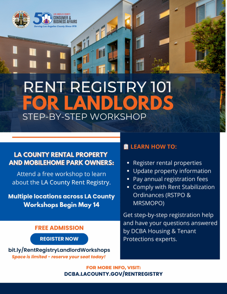 Rent Registry 101 For Landlords Workshops